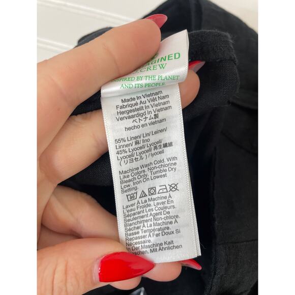 NWT J. Crew Seaside Cargo Pants Black High Waist Linen-TENCEL Lyocell Blend 12 - Picture 7 of 7